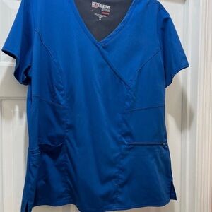 Grey's Anatomy Blue Wrap Short Sleeve Top